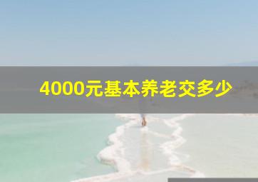 4000元基本养老交多少