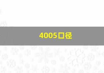 4005口径