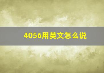 4056用英文怎么说