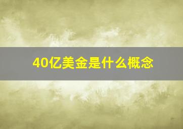 40亿美金是什么概念