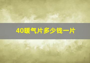 40暖气片多少钱一片