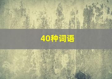 40种词语