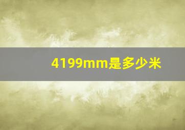 4199mm是多少米