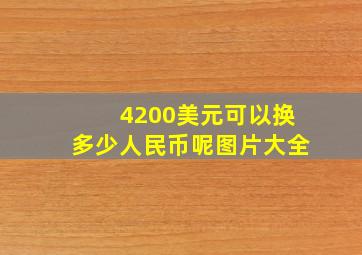 4200美元可以换多少人民币呢图片大全