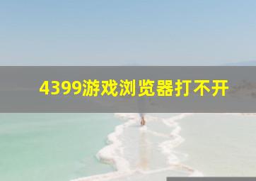 4399游戏浏览器打不开