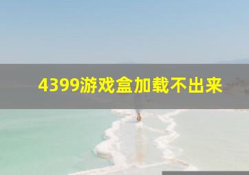 4399游戏盒加载不出来