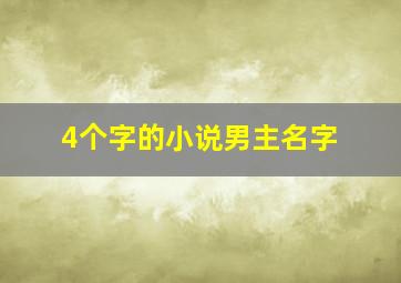 4个字的小说男主名字