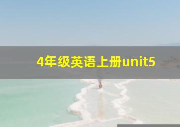 4年级英语上册unit5