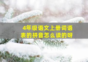 4年级语文上册词语表的拼音怎么读的呀