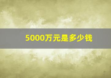 5000万元是多少钱