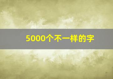 5000个不一样的字