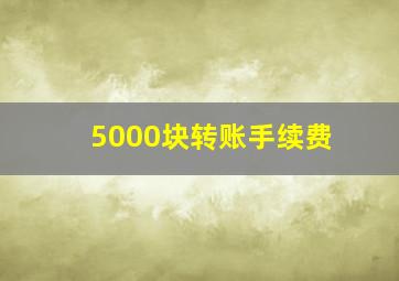 5000块转账手续费