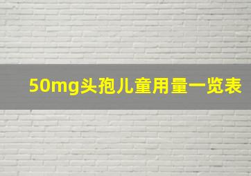 50mg头孢儿童用量一览表