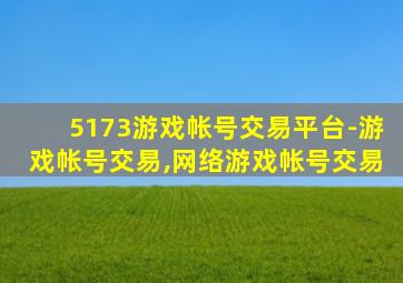 5173游戏帐号交易平台-游戏帐号交易,网络游戏帐号交易