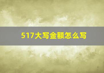 517大写金额怎么写