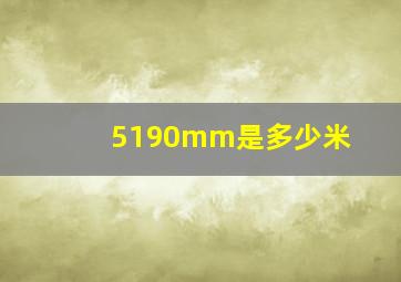 5190mm是多少米