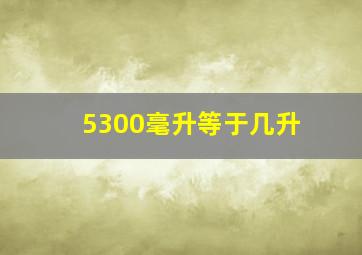 5300毫升等于几升