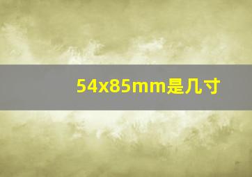 54x85mm是几寸