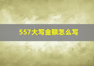 557大写金额怎么写