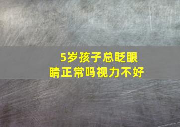 5岁孩子总眨眼睛正常吗视力不好