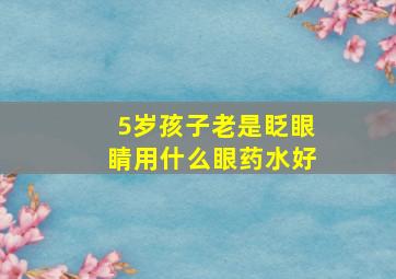 5岁孩子老是眨眼睛用什么眼药水好