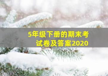 5年级下册的期末考试卷及答案2020