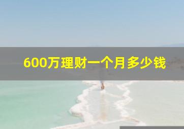 600万理财一个月多少钱