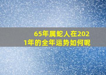 65年属蛇人在2021年的全年运势如何呢