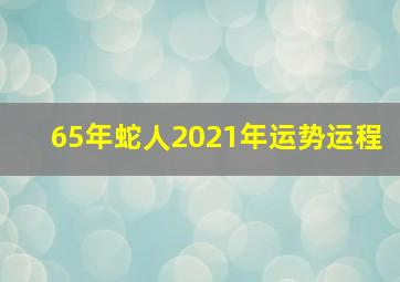 65年蛇人2021年运势运程