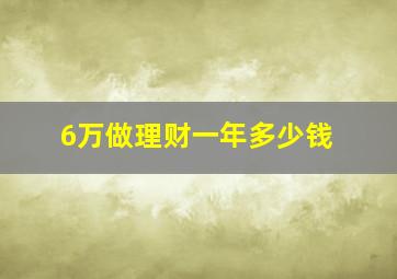 6万做理财一年多少钱