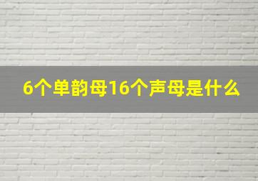 6个单韵母16个声母是什么