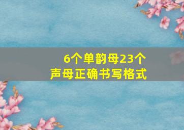 6个单韵母23个声母正确书写格式