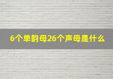 6个单韵母26个声母是什么