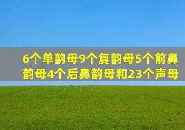 6个单韵母9个复韵母5个前鼻韵母4个后鼻韵母和23个声母