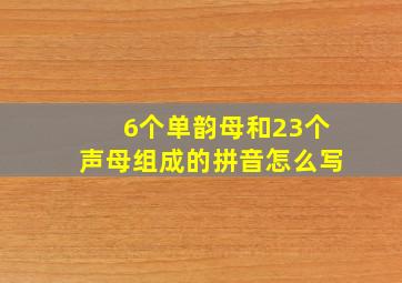 6个单韵母和23个声母组成的拼音怎么写