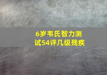 6岁韦氏智力测试54评几级残疾