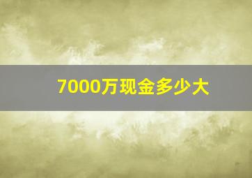 7000万现金多少大