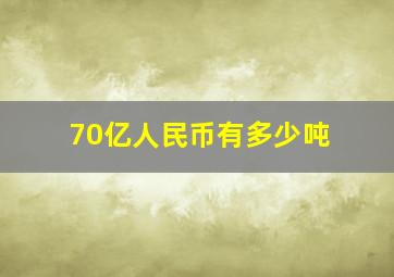 70亿人民币有多少吨