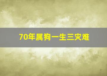 70年属狗一生三灾难