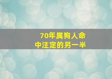 70年属狗人命中注定的另一半