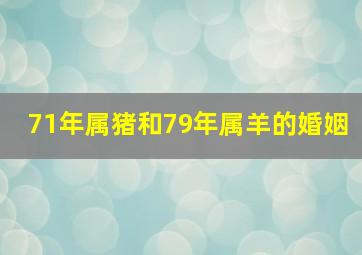 71年属猪和79年属羊的婚姻