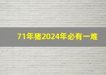 71年猪2024年必有一难