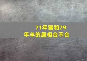 71年猪和79年羊的属相合不合