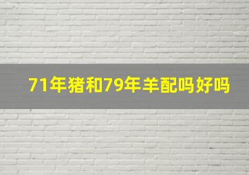 71年猪和79年羊配吗好吗