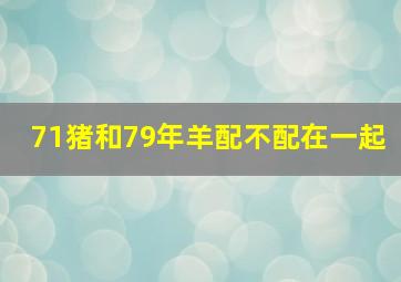 71猪和79年羊配不配在一起