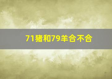 71猪和79羊合不合