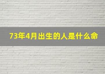 73年4月出生的人是什么命