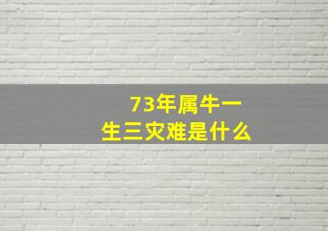 73年属牛一生三灾难是什么