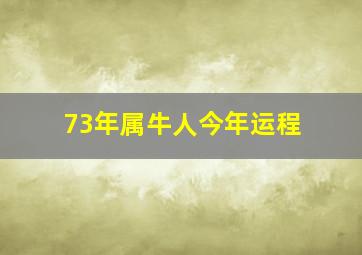 73年属牛人今年运程