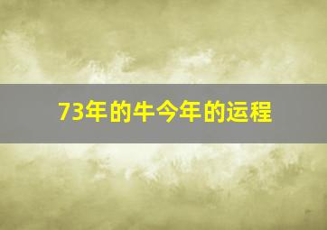 73年的牛今年的运程